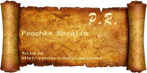 Peschke Rozália névjegykártya